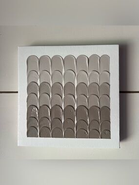 Textured Neutral Acrylic Painting – 8x8” Modern Minimalist Wall Art